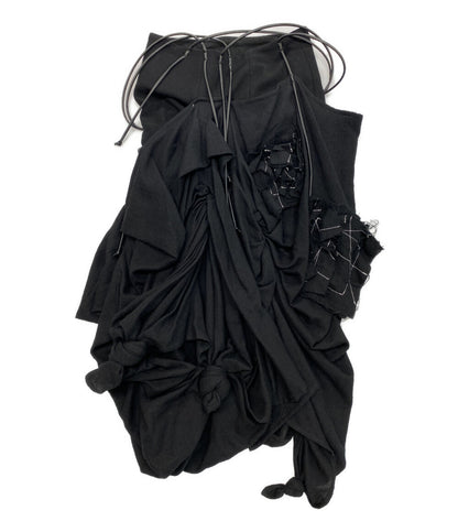 YOHJI YAMAMOTO FEMME スカート FLANNEL BOX D GATHERED SUSPENDER SKIRT 25AW FL-S02-805 レディース SIZE 1 ヨウジヤマモトファム