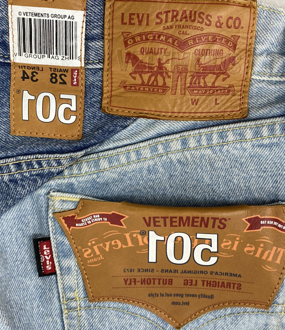 LEVI’S × VETEMENTS ヴェトモン デニムパンツ 501再構築デニム メンズ SIZE 28×34 リーバイス