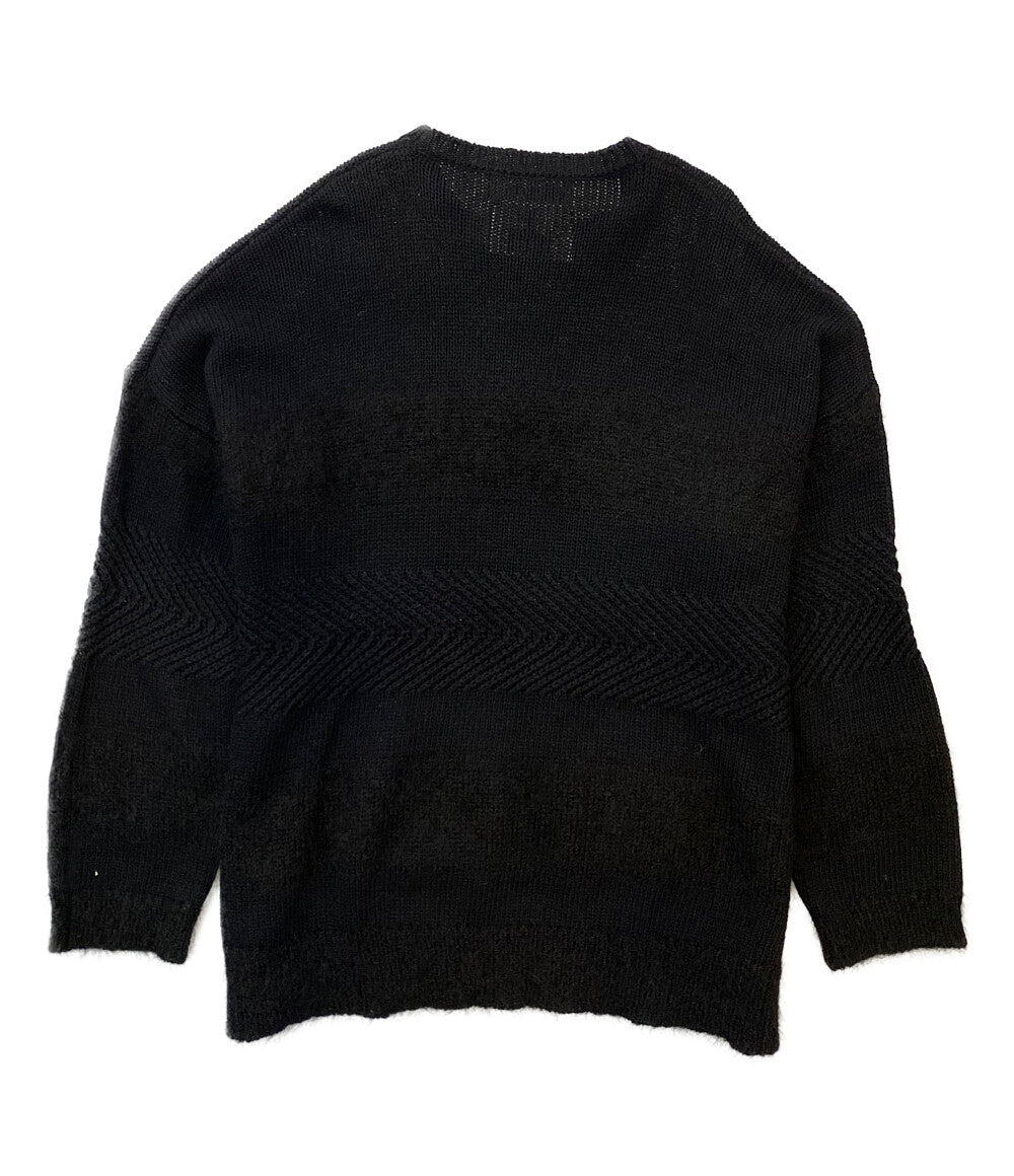 DAIRIKU ダイリク 編地切替ニット FLOWER Cross Embroidery Border