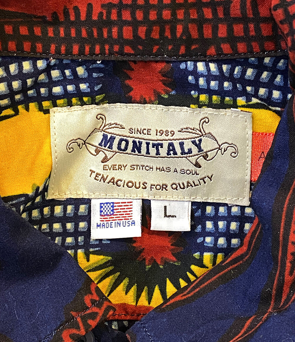 モニタリー  半袖シャツ Batik shirt オ-プンカラ-      メンズ SIZE L  MONITALY