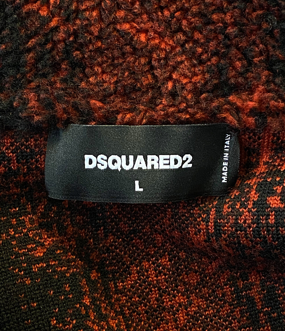 DSQUARED2 ボアジャケット フーデット ジップアップ CHECK PATCH ZIP HOODIE 21aw メンズ SIZE L ディースクエアード