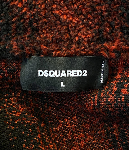 DSQUARED2 ボアジャケット フーデット ジップアップ CHECK PATCH ZIP HOODIE 21aw メンズ SIZE L ディースクエアード