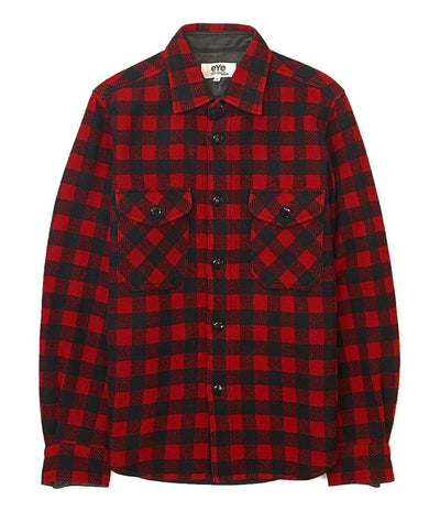 eye COMME des GARCONS JUNYA WATANABE レザー切替ウールチェックシャツ 19AW WD-B911 メンズ SIZE S アイコムデギャルソンジュンヤワタナベマン