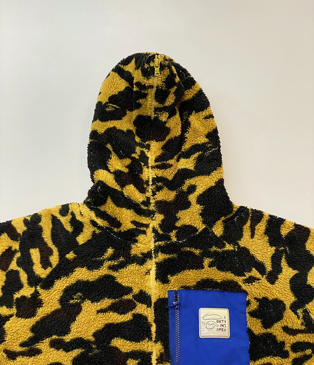 アベイシングエイプ  フリースジャケット レオパード柄 1ST CAMO BOA WIDE FULL ZIP HOODIE     001ZPE801023X メンズ SIZE XL  A BATHING APE