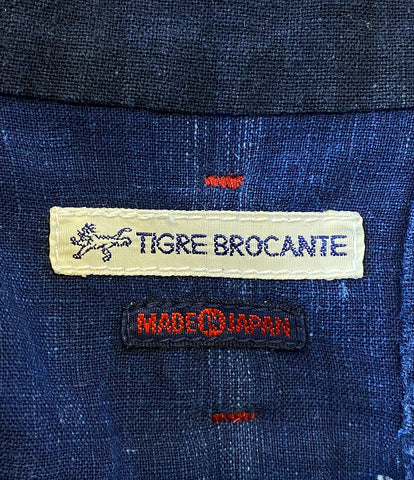 ティグルブロカンテ 半袖シャツ 藍の古布 インディゴ再構築シャツ      メンズ SIZE L  TIGRE BROCANTE