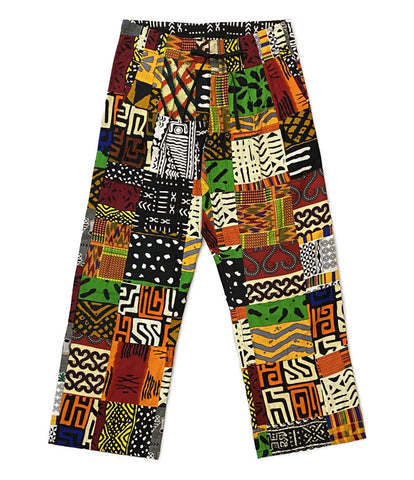 モニタリー  ワイドドロップパンツ wide drop pants african wax block print      メンズ SIZE S  MONITALY