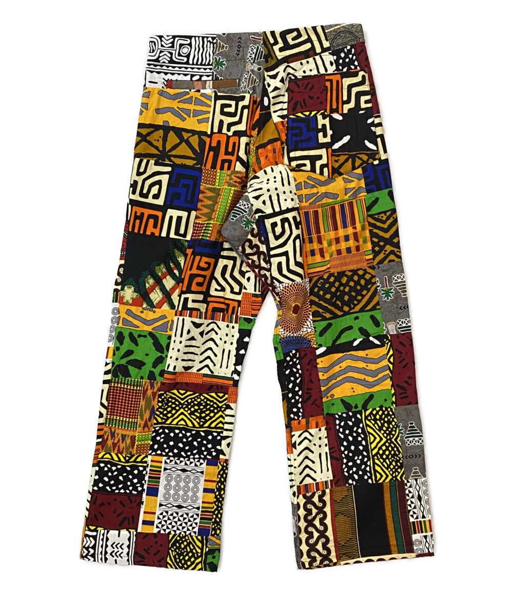 モニタリー  ワイドドロップパンツ wide drop pants african wax block print      メンズ SIZE S  MONITALY