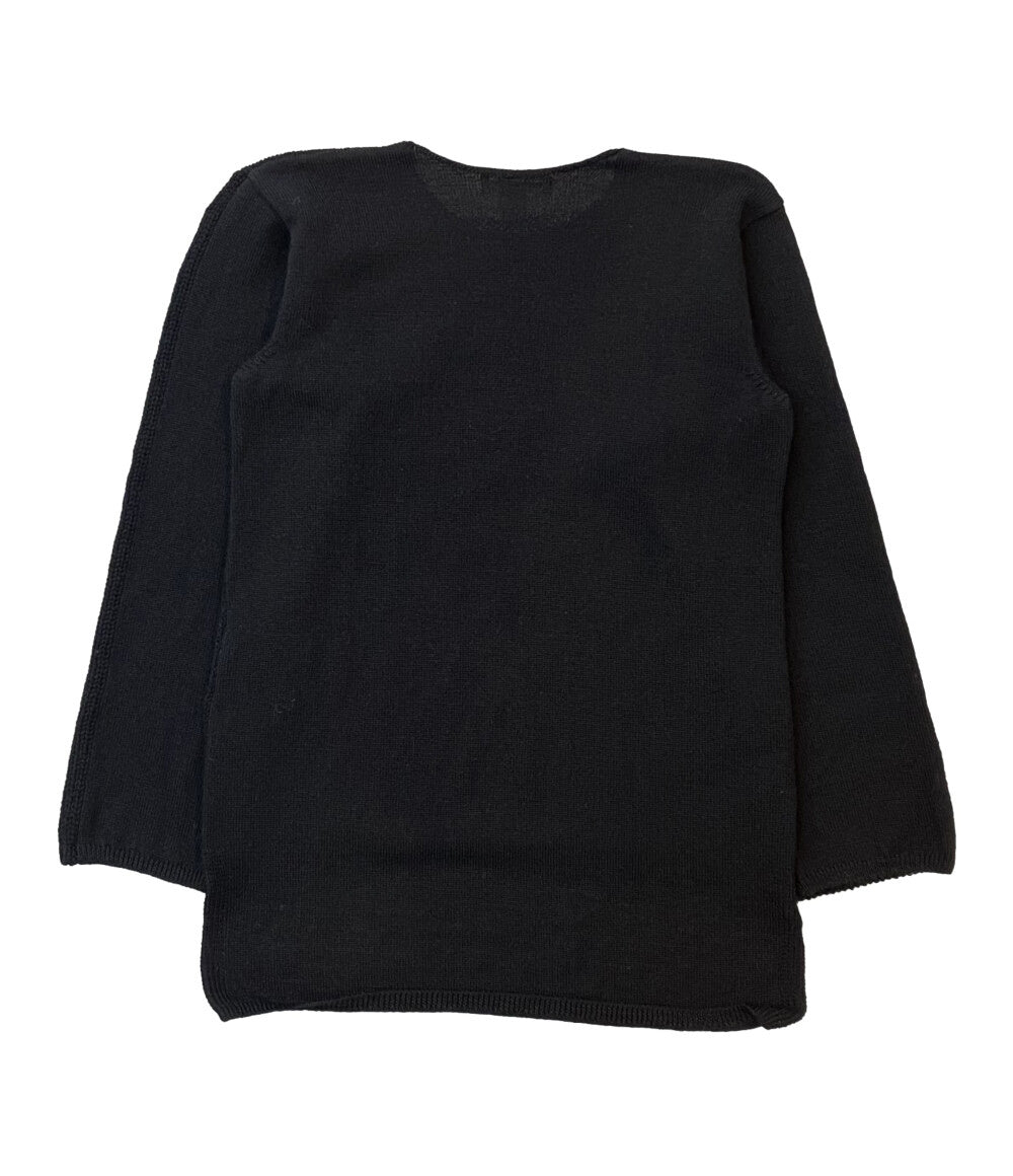 コムデギャルソンシャツ  ロングテールニット ウール 編地切替 長袖 ブラック     W25511 メンズ SIZE L  COMME des GARCONS SHIRT