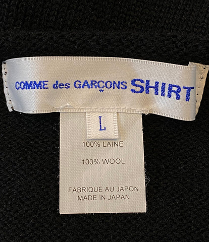 コムデギャルソンシャツ  ロングテールニット ウール 編地切替 長袖 ブラック     W25511 メンズ SIZE L  COMME des GARCONS SHIRT