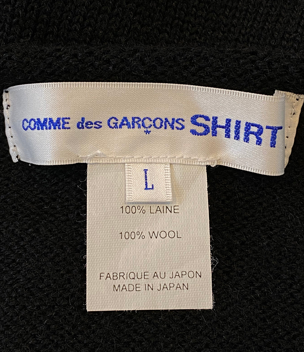 コムデギャルソンシャツ  ロングテールニット ウール 編地切替 長袖 ブラック     W25511 メンズ SIZE L  COMME des GARCONS SHIRT