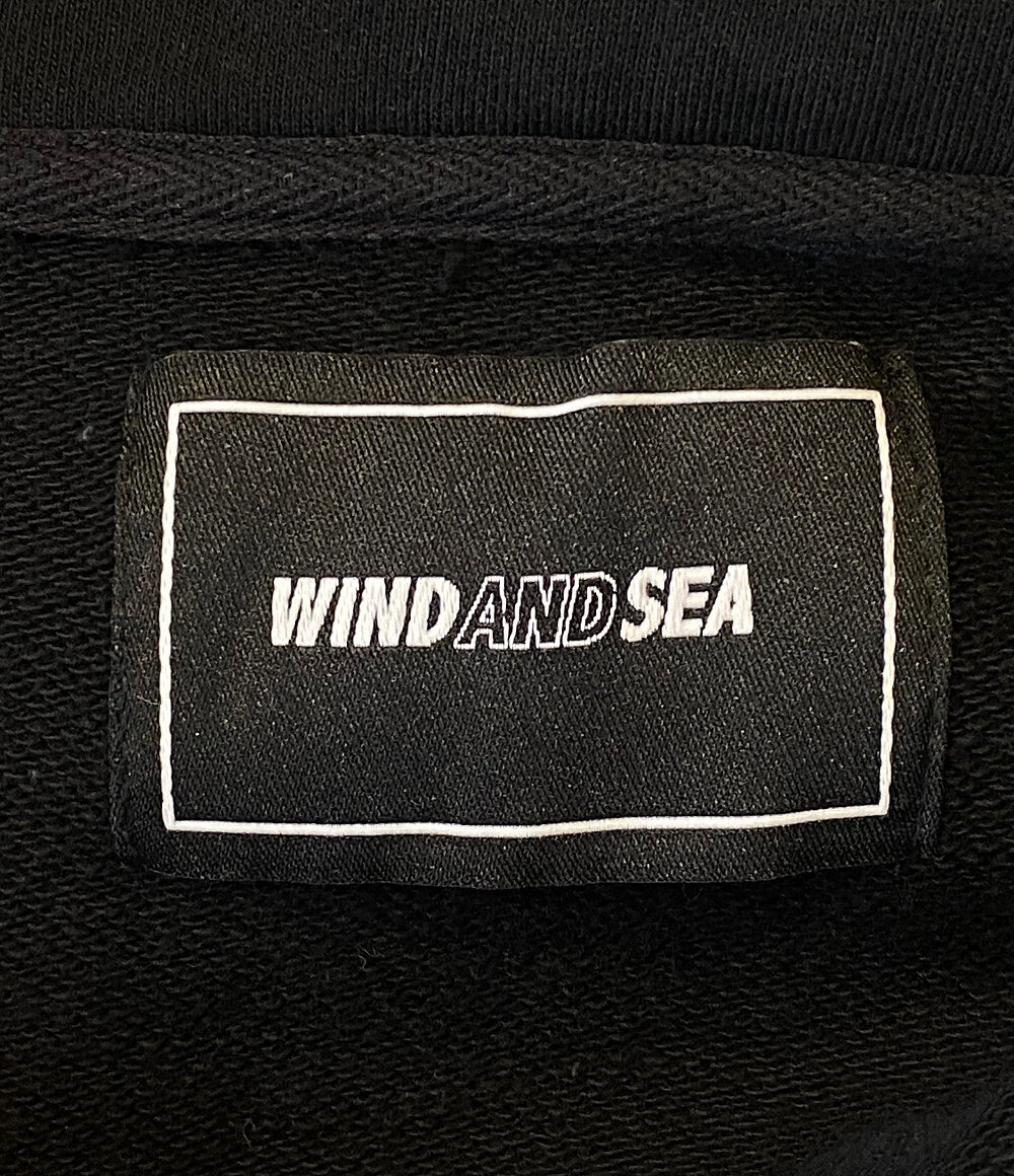 ウィンダンシー スウェットシャツ ハーフジップ ブラック WIND AND SEA H Z Panel PO Sweat     WDS-CS-329 メンズ SIZE M  WIND AND SEA