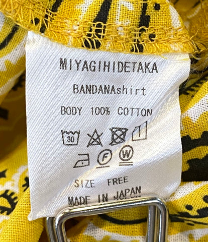 ミヤギヒデタカ 半袖シャツ BANDANA shirt yellow      メンズ SIZE FREE  MIYAGIHIDETAKA