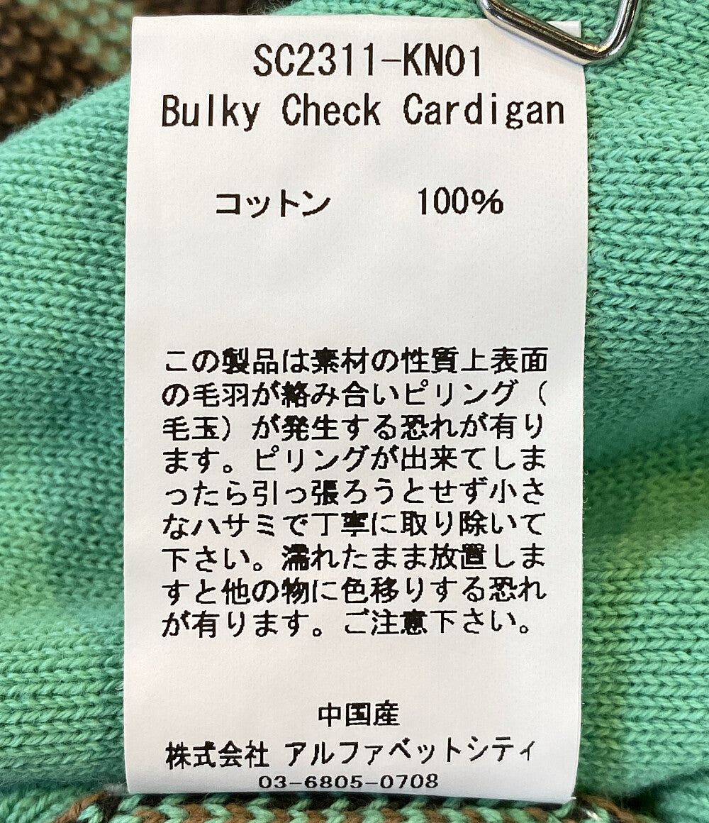 サノバチーズ 長袖カーディガン Vネック BY別注 Bulky Check Cardigan     SC2311-KN01 メンズ SIZE L  SON OF THE CHEESE