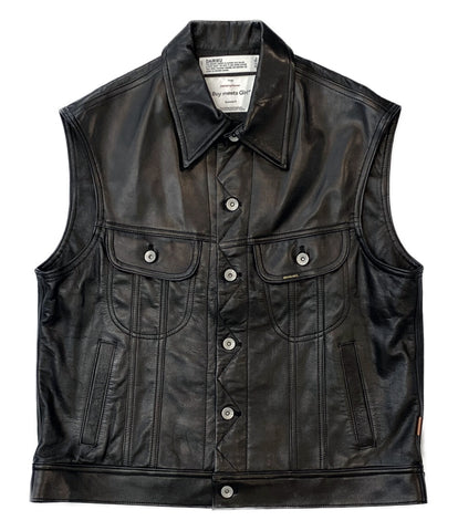 ダイリク ライダースジャケットベスト ブラック 牛革 Leather Vest 22ss     メンズ SIZE S  DAIRIKU
