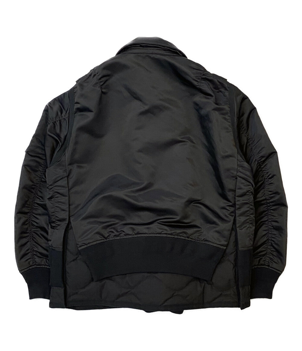 サカイ  ブルゾン ジップアップ ブラック Nylon twill mix Blouson 22AW    22-02824M メンズ SIZE 1  sacai