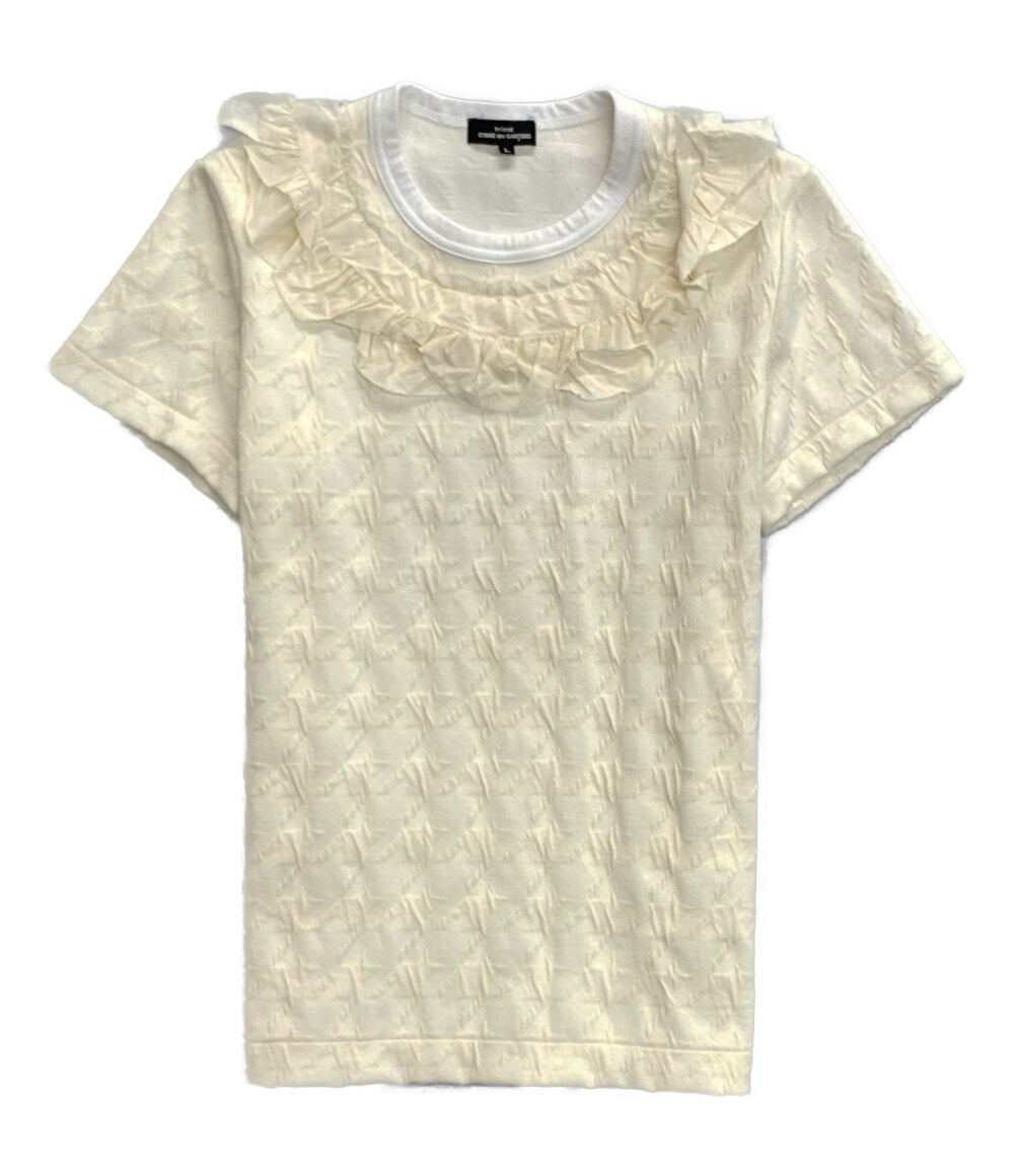 トリココムデギャルソン  半袖Ｔシャツ 千鳥格子フリル 20ss    TE-T031 レディース SIZE L  tricot COMME des GARCONS