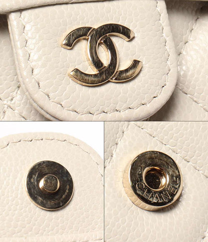 美品 CHANEL ミニチェーンウォレット マトラッセ ゴールド金具 ランダム番台 キャビアスキン AP0238 レディース シャネル