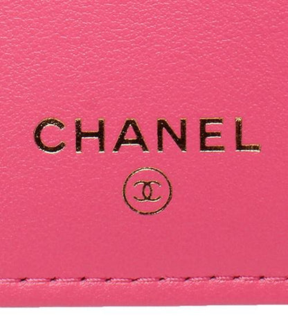 CHANEL 三つ折り財布 キャビアスキン ゴールド金具 マトラッセ レディース シャネル