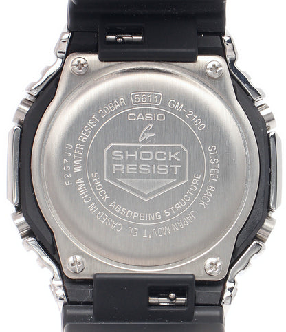 美品 CASIO 腕時計 G-SHOCK クオーツ シルバー GM-2100 メンズ カシオ