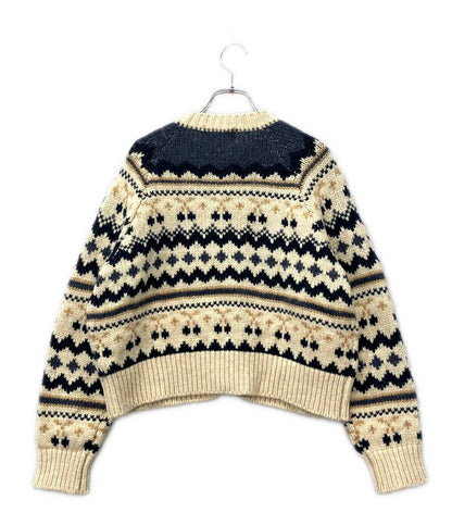 SEVEN TEN by MIHO KAWAHITO 長袖 チェリージャガードカーディガン レディース SIZE M セブンテン バイ ミホ カワヒト