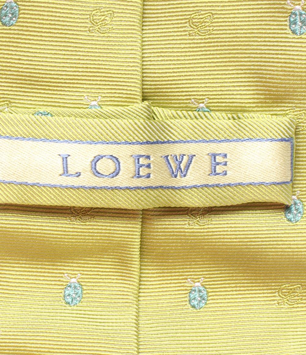 美品 ロエベ ネクタイ シルク100％ てんとう虫柄 メンズ LOEWE