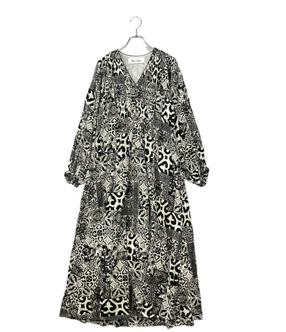 sara mallika 長袖ワンピース パターン レディース SIZE S サラマリカ
