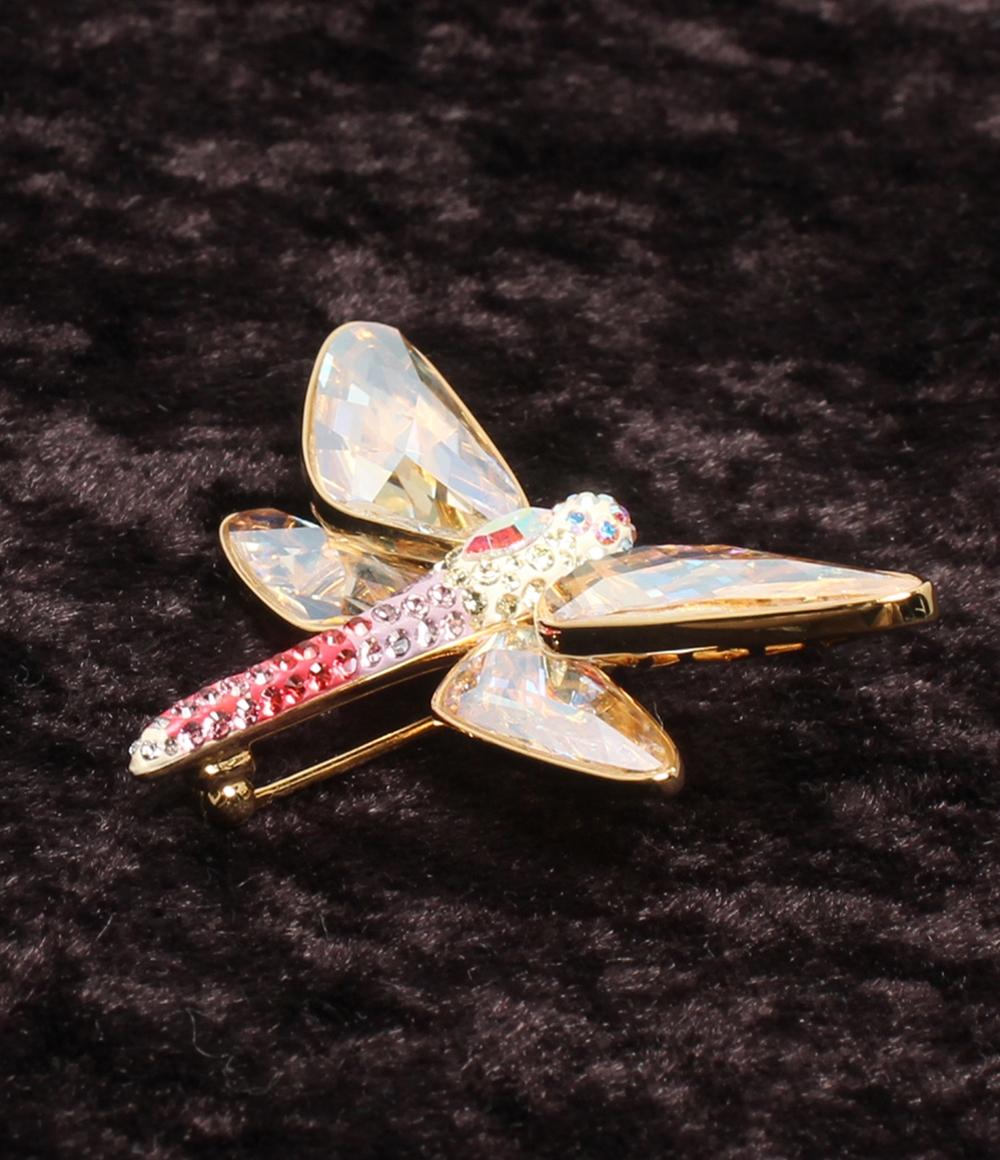 美品 SWAROVSKI ブローチ トンボモチーフ レディース スワロフスキー