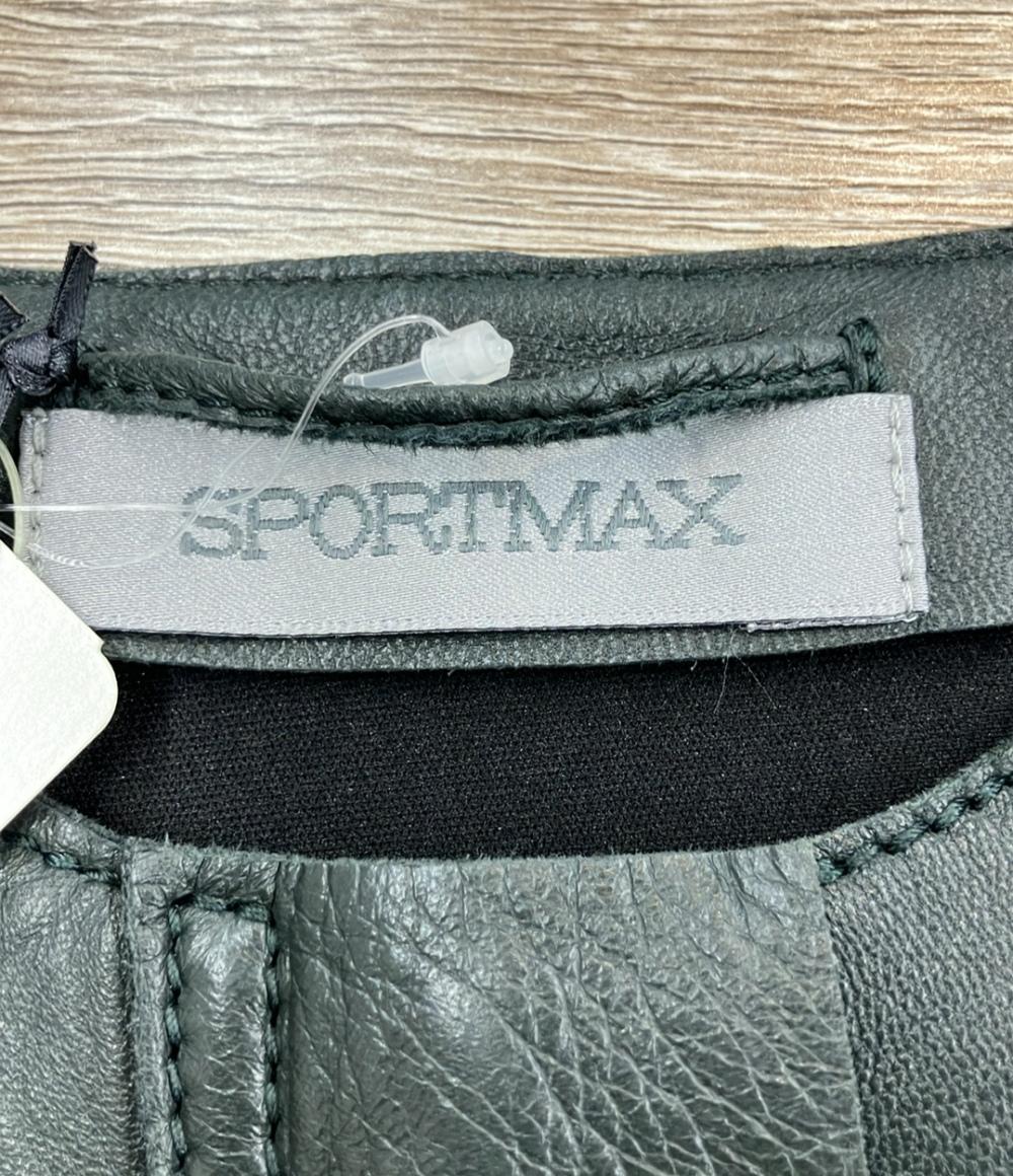 スポーツマックス ノーカラーレザージャケット レディース SIZE 42 (M) SPORTMAX