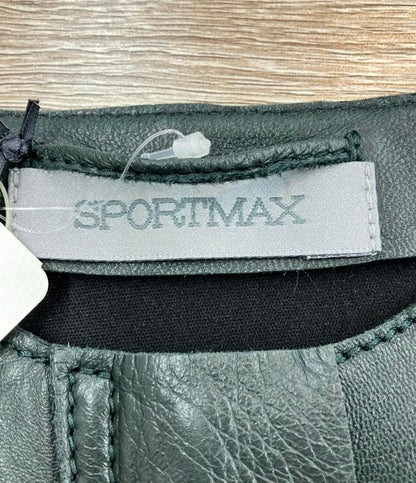 スポーツマックス ノーカラーレザージャケット レディース SIZE 42 (M) SPORTMAX