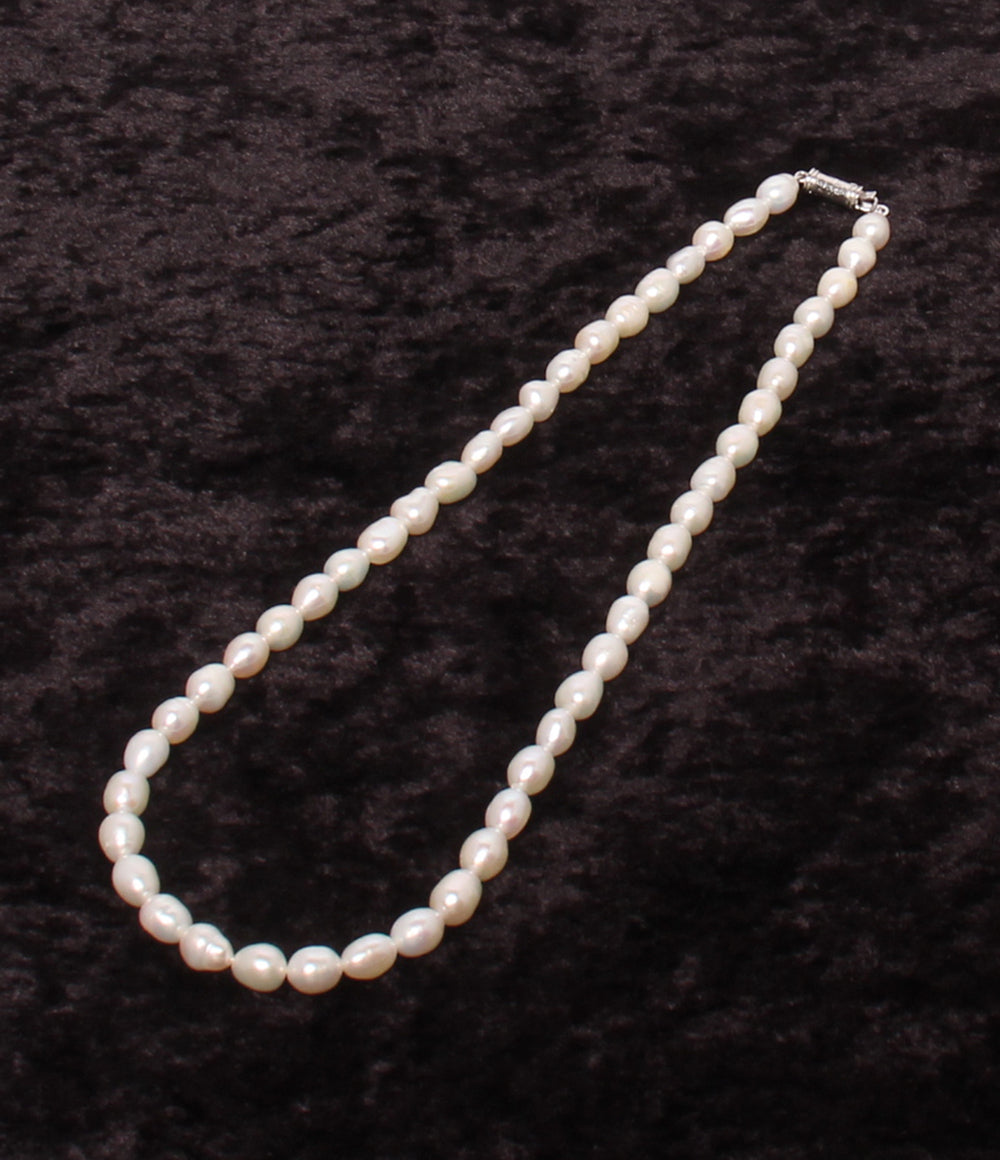美品 ネックレス 淡水パール 約6x8mm レディース