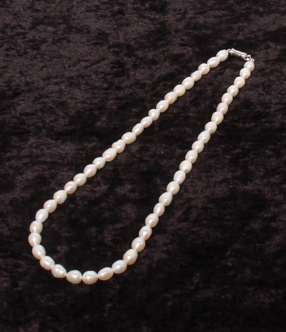 美品 ネックレス 淡水パール 約6x8mm レディース