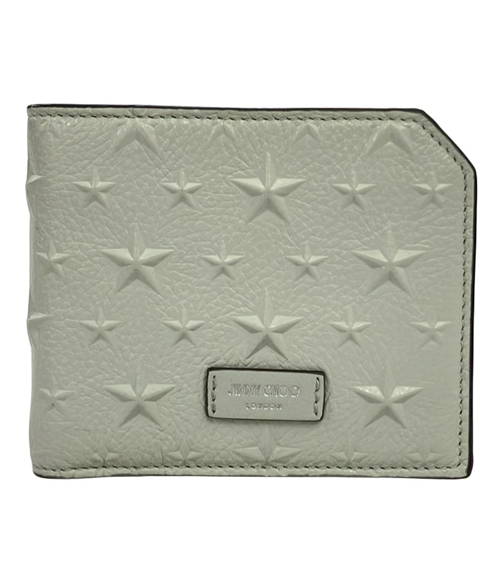美品 Jimmy Choo 二つ折り財布 241ALBANY.EMG CHALKレザー メンズ ジミーチュウ