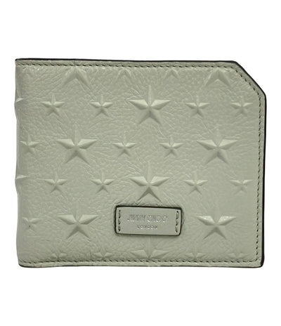 美品 Jimmy Choo 二つ折り財布 241ALBANY.EMG CHALKレザー メンズ ジミーチュウ