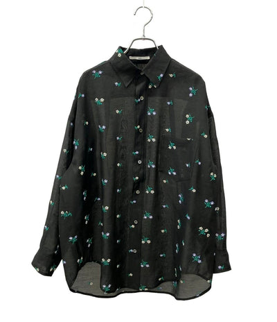 TICCA 長袖シャツ ブラック シアー 刺繍 フラワーエンブロイダリーシャツ TBDA-361 レディース SIZE F (M) ティッカ