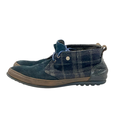 LANVIN en Bleu チャッカブーツ スエード チェック柄 メンズ SIZE 24.5 (XS) ランバンオンブルー