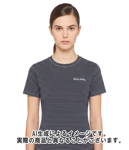 美品 Miu Miu 半袖 ボーダー柄 Tシャツ MJN013 レディース SIZE M ミュウ ミュウ