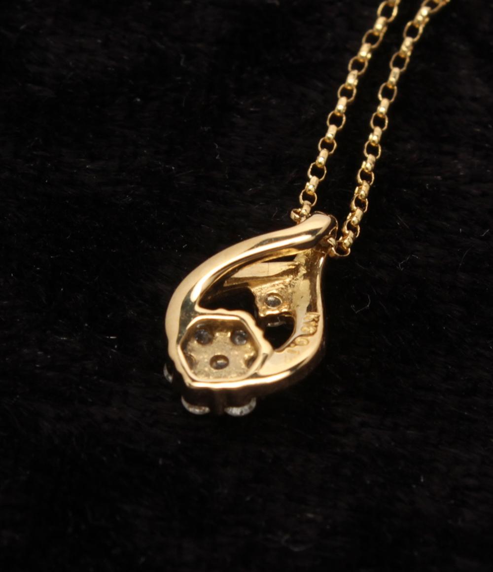 美品 ネックレス K18 ダイヤ 0.12ct レディース