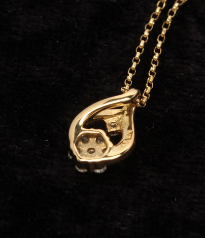 美品 ネックレス K18 ダイヤ 0.12ct レディース