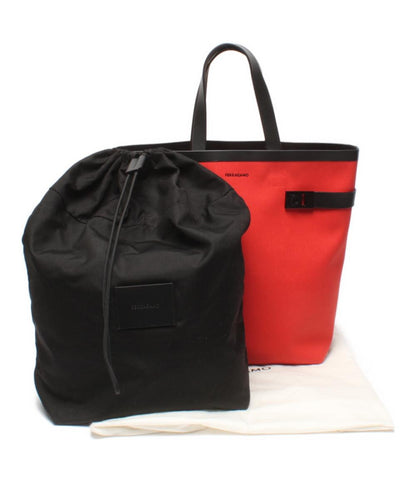 美品 Salvatore Ferragamo キャンバス トートバッグ ガンチーニ レディース メンズ サルヴァトーレフェラガモ