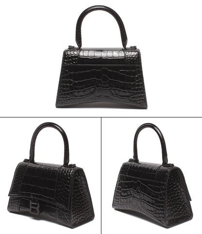BALENCIAGA 2WAYハンドバッグ ショルダーバッグ クロコ型押し 肩掛け 斜め掛け アワーグラス レディース バレンシアガ