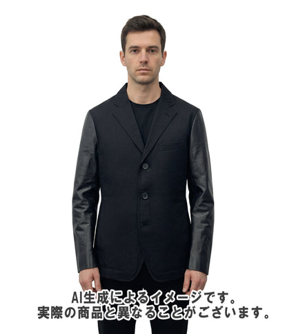 ISSEY MIYAKE テーラードジャケット 素材切替 牛革 ME51LD055 メンズ SIZE 1 (S) イッセイミヤケ