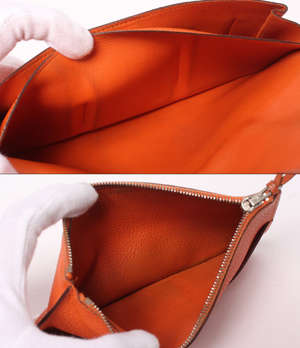 HERMES 二つ折り長財布 シルバー金具 ☐I刻印 ドゴン GM レディース エルメス