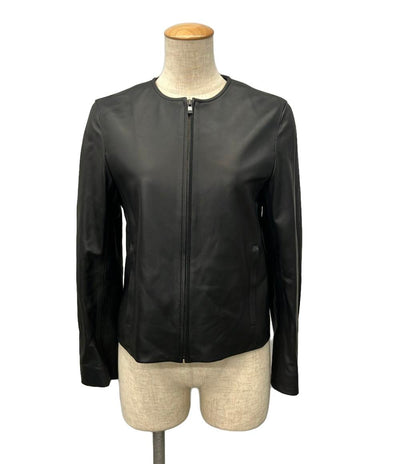 ニジュウサンク ノーカラー ラム レザージャケット レディース SIZE 36 (S) 23区