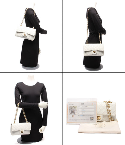 CHANEL チェーンショルダーバッグ 肩掛け 斜め掛け ゴールド金具 マトラッセ ダブルチェーン ダブルフラップ ２番台 レディース シャネル