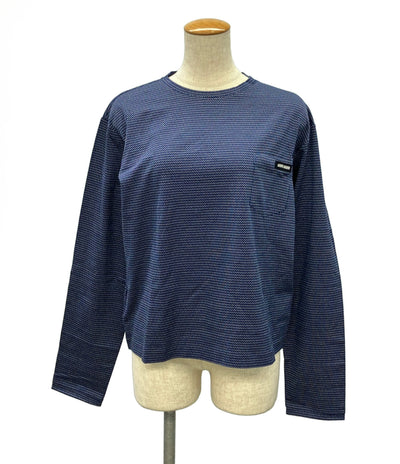 美品 Miu Miu ジャガードジャージ長袖Tシャツ MJLA47 レディース SIZE XS ミュウ ミュウ