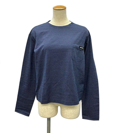 美品 Miu Miu ジャガードジャージ長袖Tシャツ MJLA47 レディース SIZE XS ミュウ ミュウ