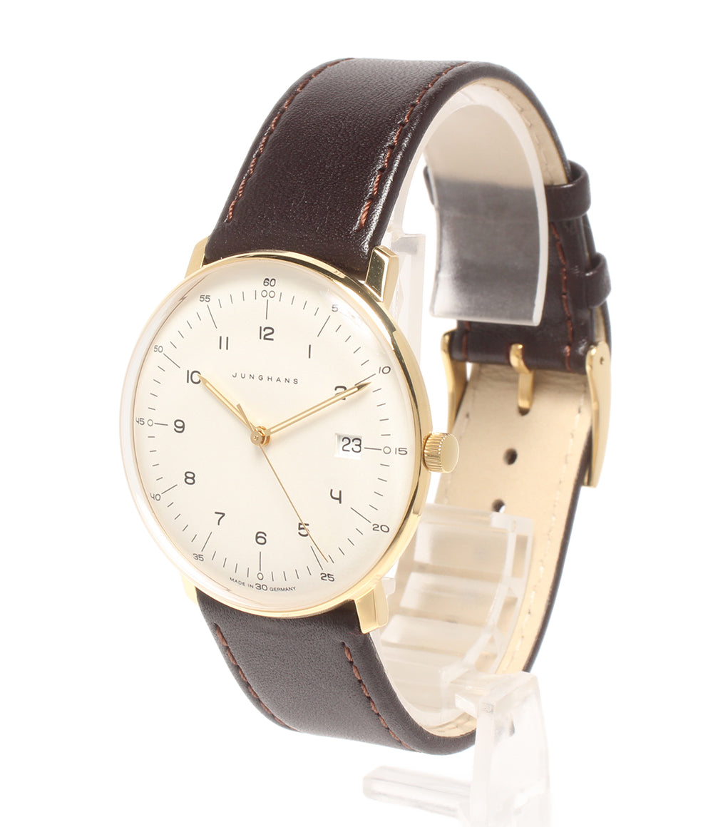 美品 JUNGHANS 腕時計 マックスビル クオーツ 041/7872.02 メンズ ユンハンス