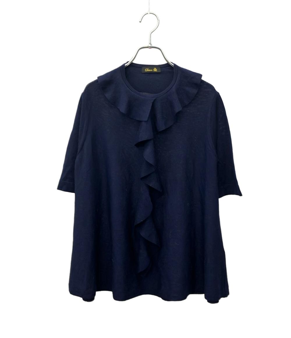 Drawer 半袖ニット 18G ウールフリルクルーネックショートスリーブニット 6518-199-0463 レディース ドゥロワー