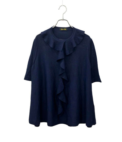 Drawer 半袖ニット 18G ウールフリルクルーネックショートスリーブニット 6518-199-0463 レディース ドゥロワー