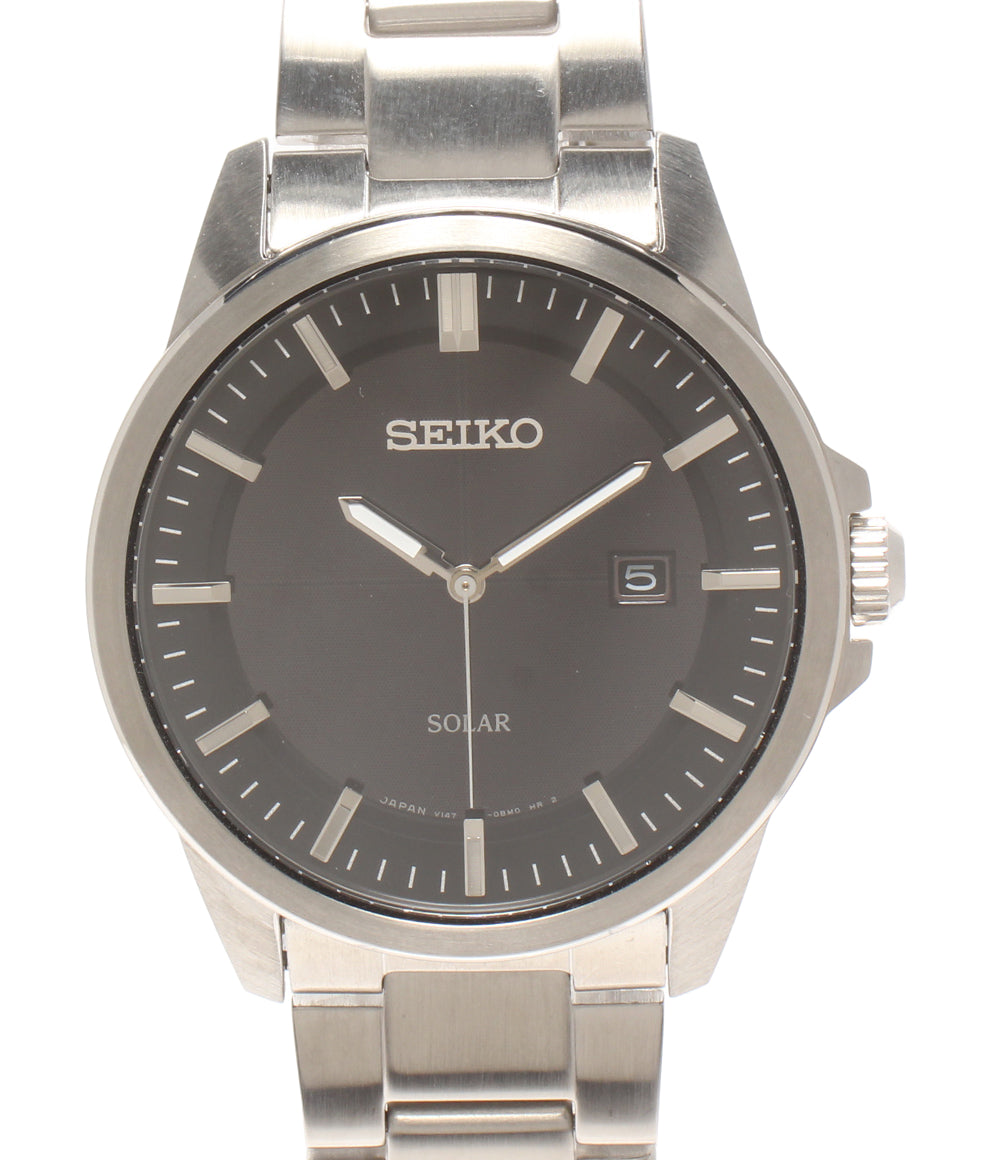 美品 SEIKO 腕時計 スピリット ソーラー ブラック V147-0AV0 メンズ セイコー